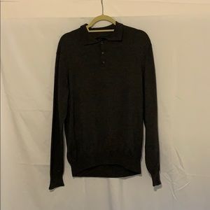 Black brown long sleeve polo